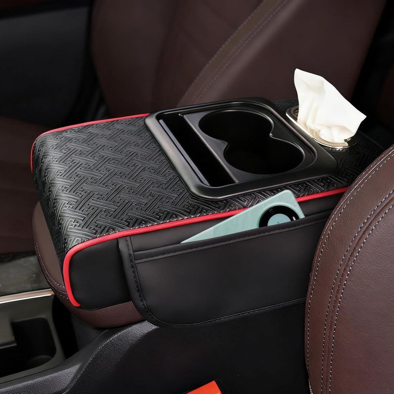 DSCARCovers Car Middle Center Console Cover with Cup Holder for Long Driving,Car Armrest Cover for SUV,Truck-2.95in Height-Lifts Arms to Relax Muscles,Multi-functional Storage is Ideal for Trips Scratch-resistant - Image 1